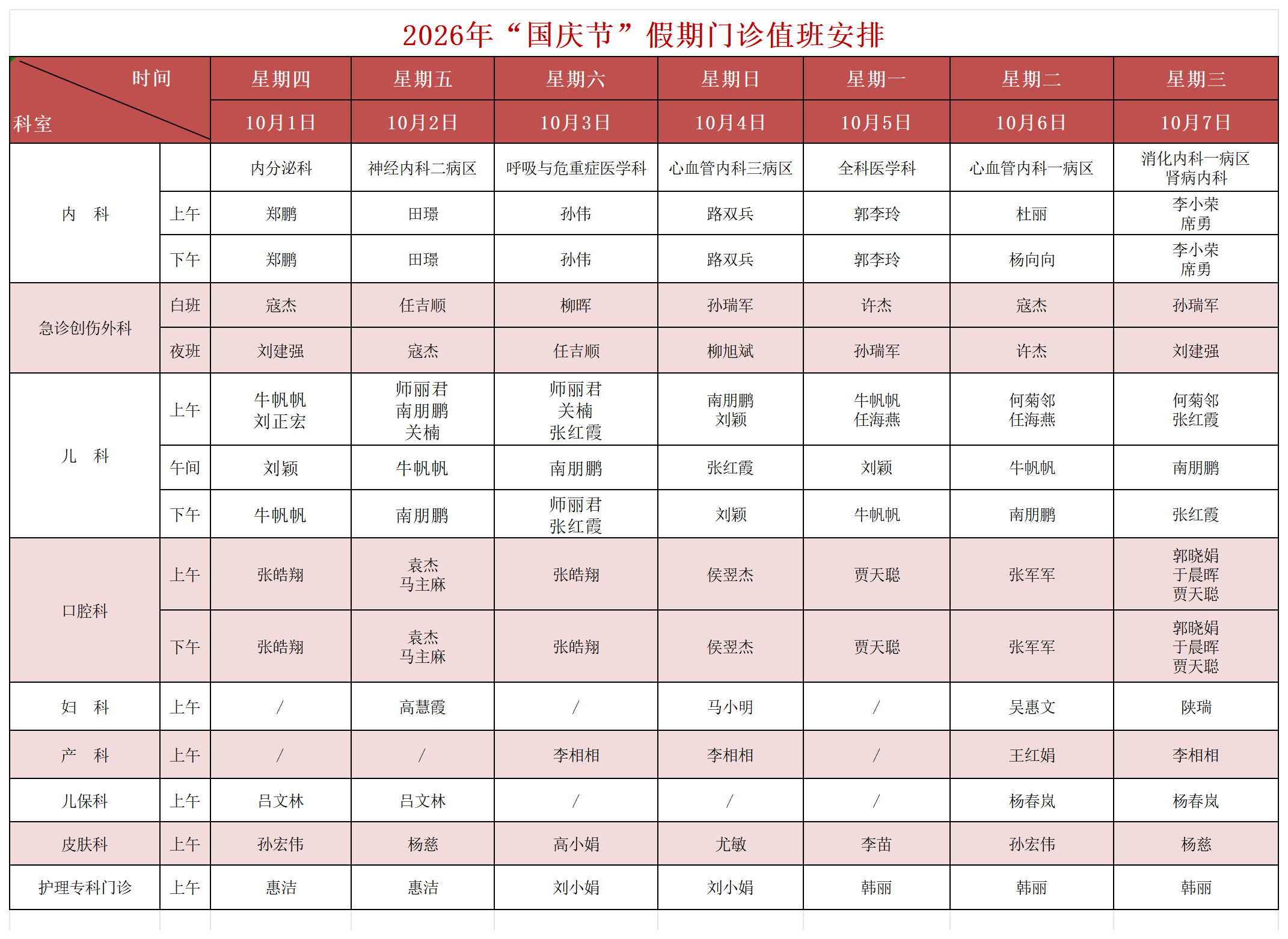 2026年“国庆节“放假期间门诊值班安排(1)(1)_公示.png